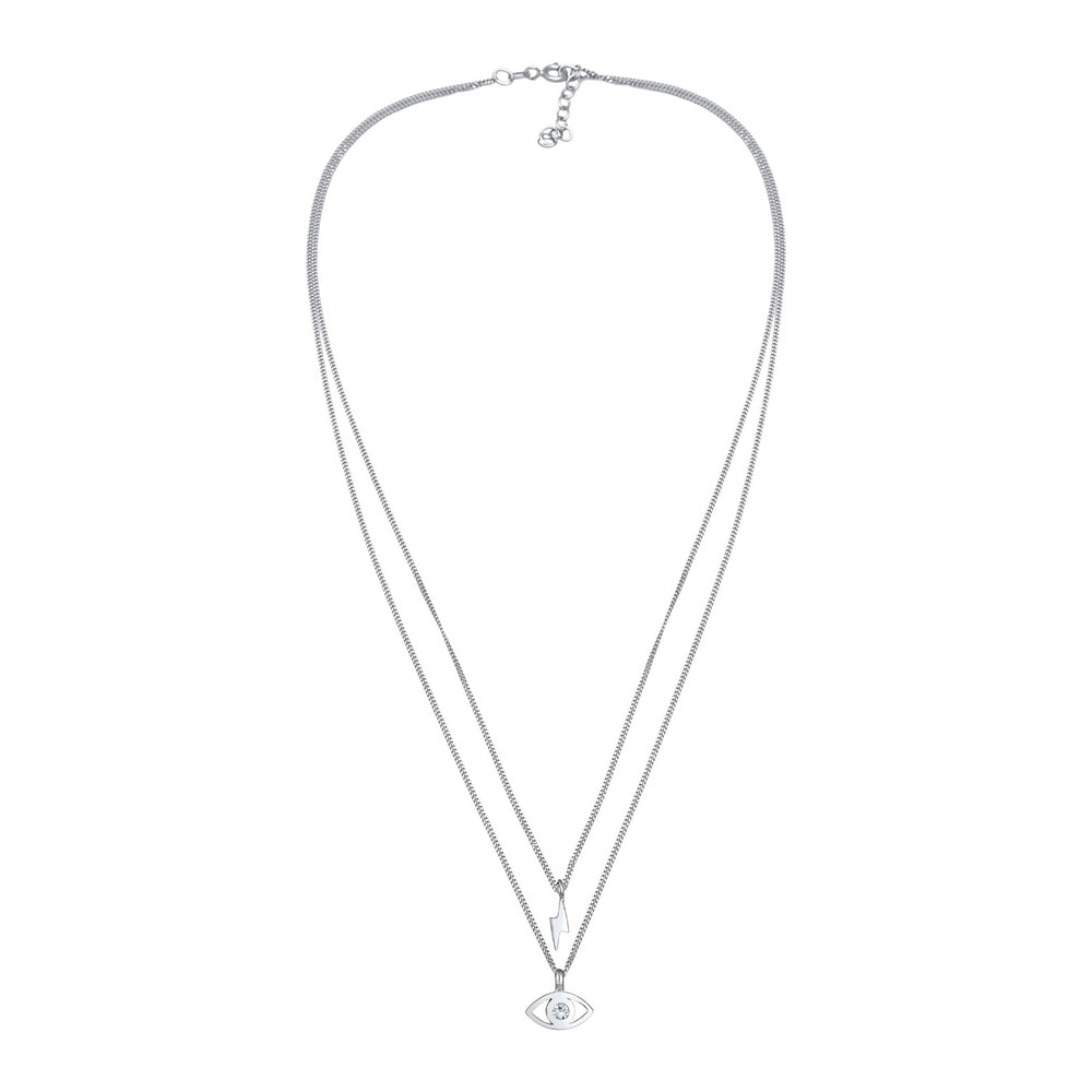 Elli Elli Collier Pendentif Œil maléfique pendentif pour dames Tendance avec cristaux  collier