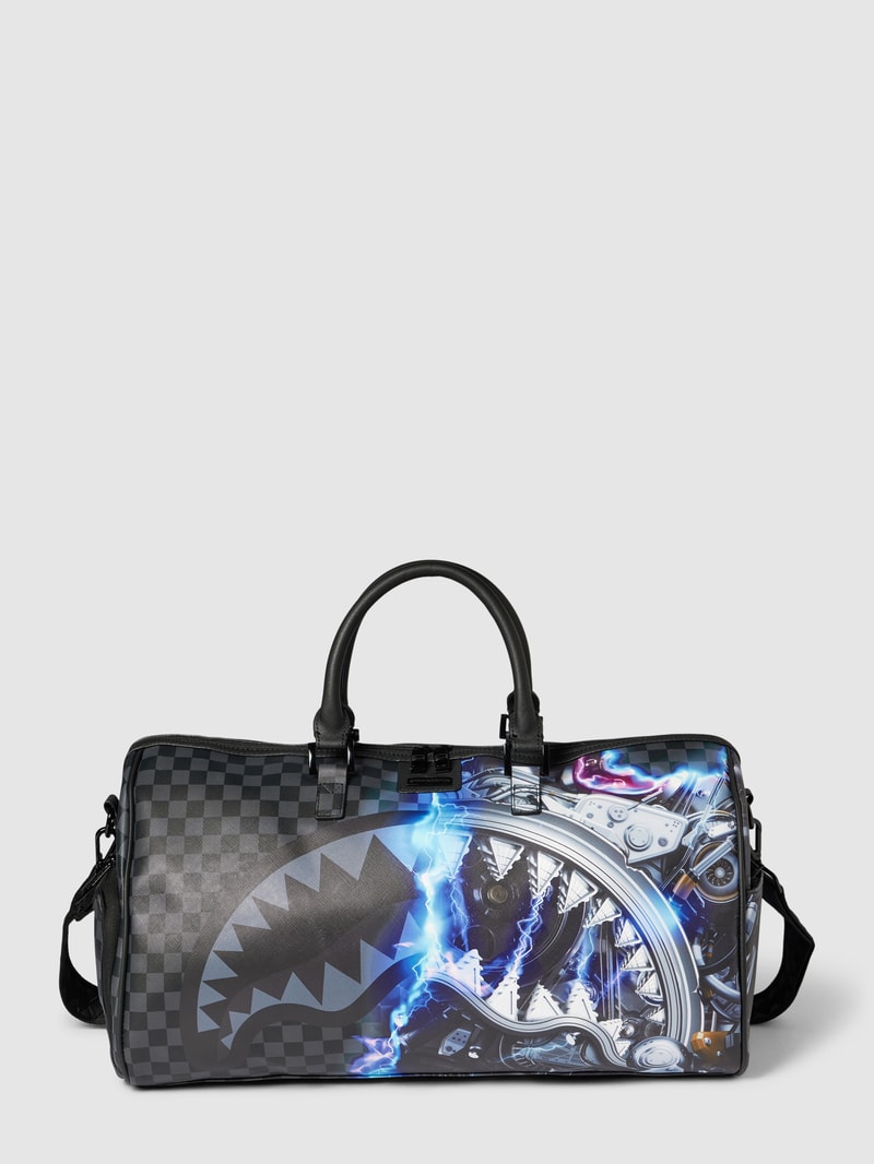 Handtasche mit Motiv-Print Modell 'SHARKINATOR 3' in schwarz