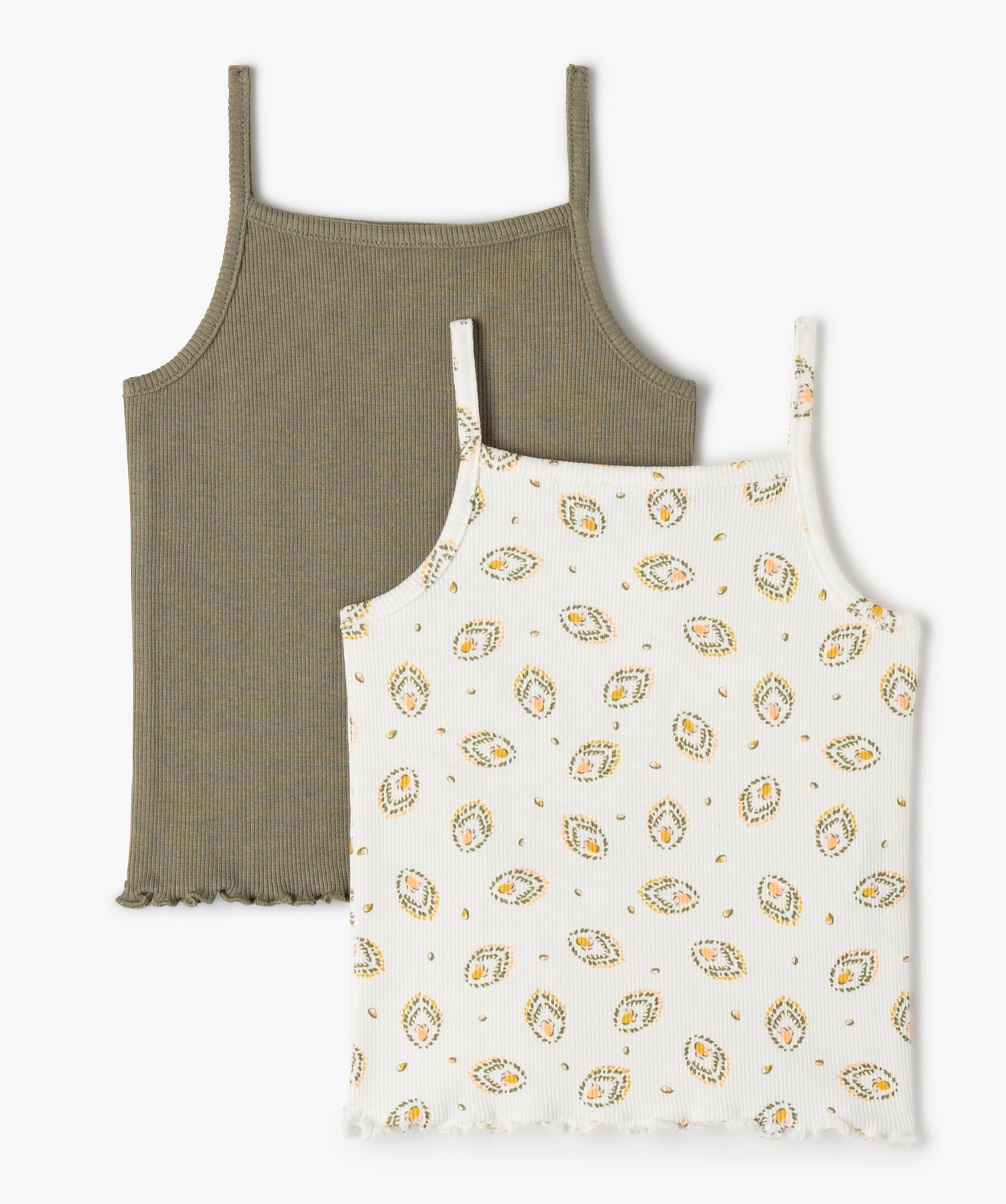 Débardeur bébé fille ctelé à fines bretelles (lot de 2) multicolore | GEMO