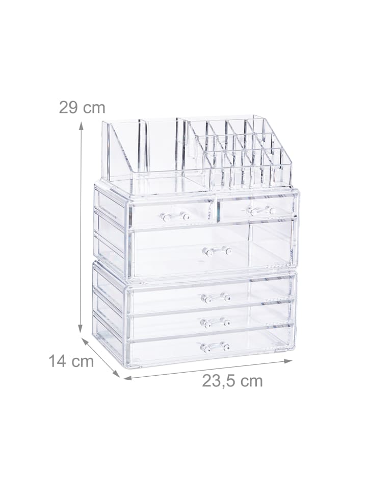relaxdays 2x Kosmetikorganizer in Transparent günstig kaufen onesize
