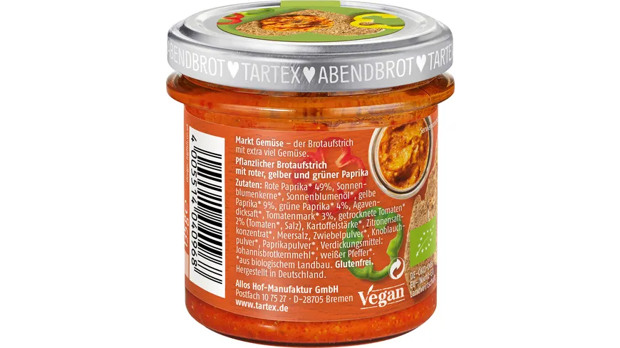 Tartex Bio Marktgemüse Paprika Trio 135 g