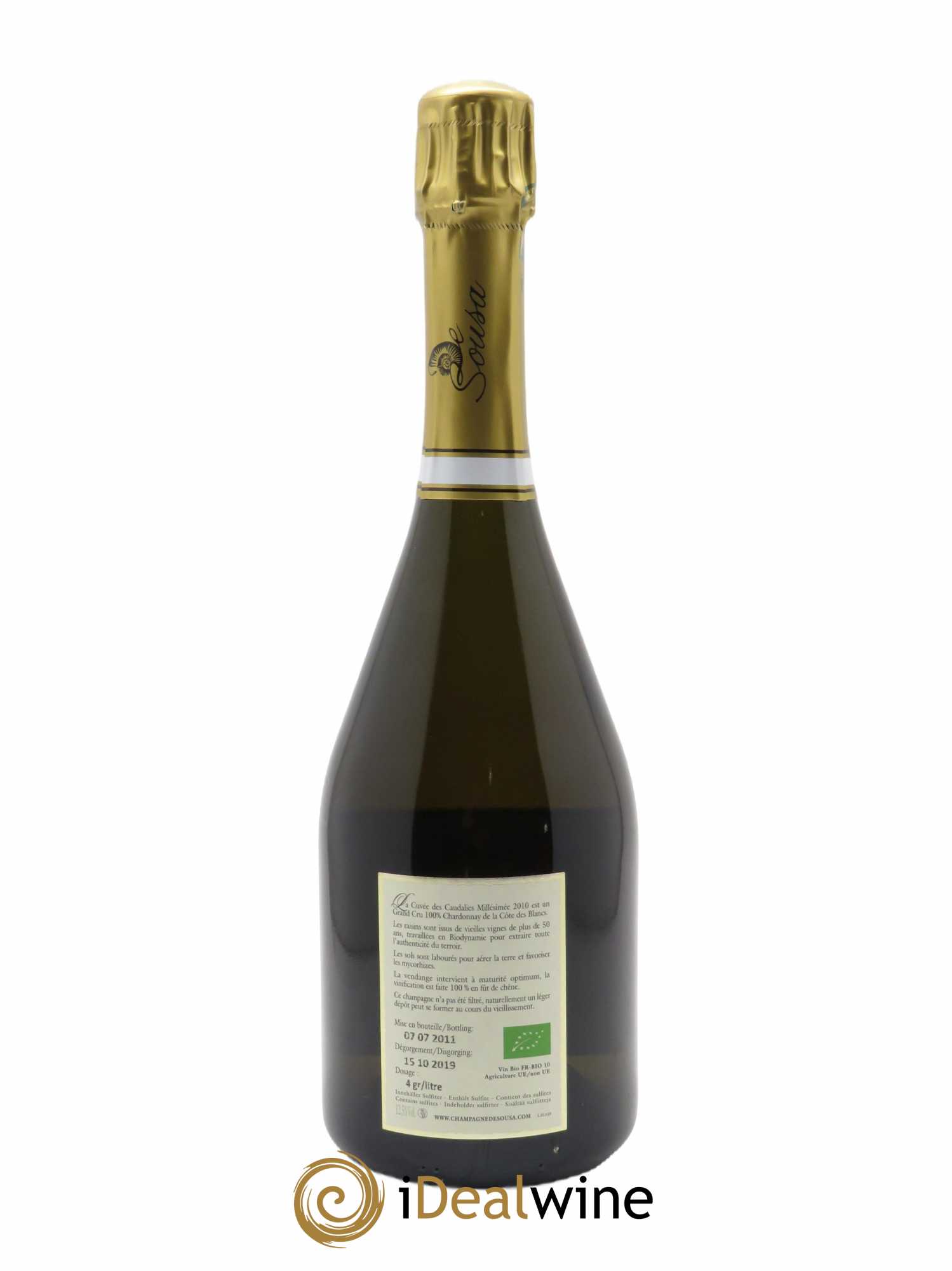 Cuvée des Caudalies Grand Cru Extra Brut De Sousa  2010 - Lot de 1 Bouteille