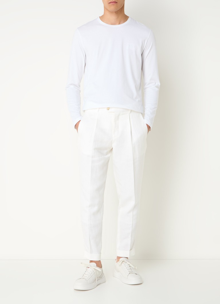 Pantaloni scurți chino din amestec de mătase HUGO BOSS L-Peet-Pleat-241 cu buzunare laterale