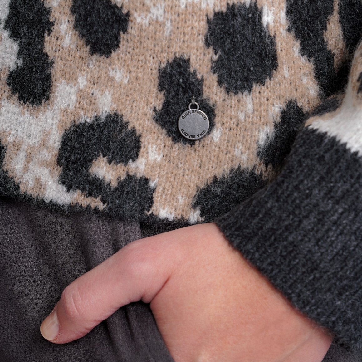 Damen Strickpullover mit Animal-Muster