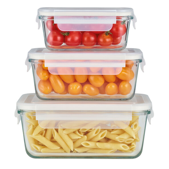 Glas-Frischhaltedosen-Set, transparent