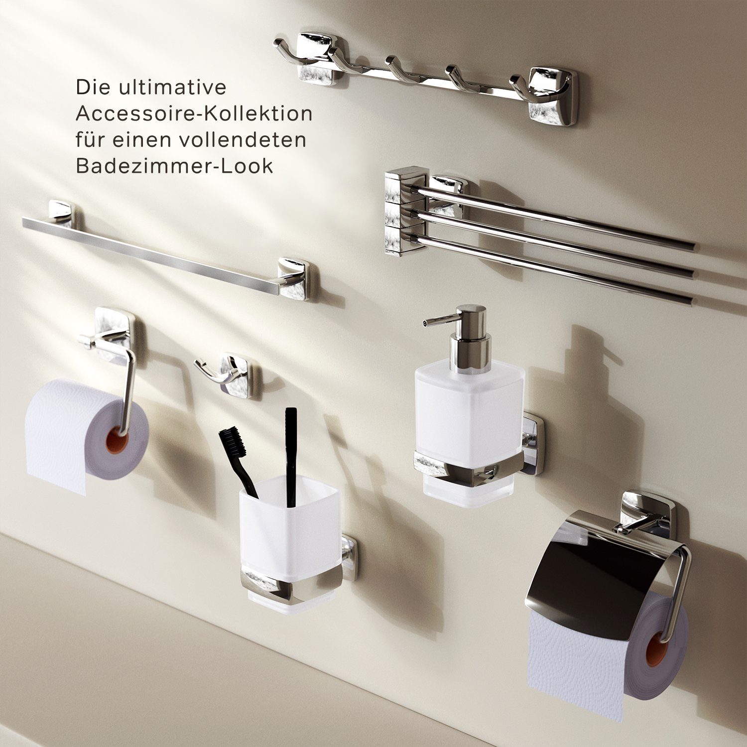 AM.PM Wandhaken Gem, Badezimmer, Küche, Dusche, (Ein Doppelhaken / Hakensatz), besteht aus hochwertigem Stahl, der Rost und Korrosion widersteht