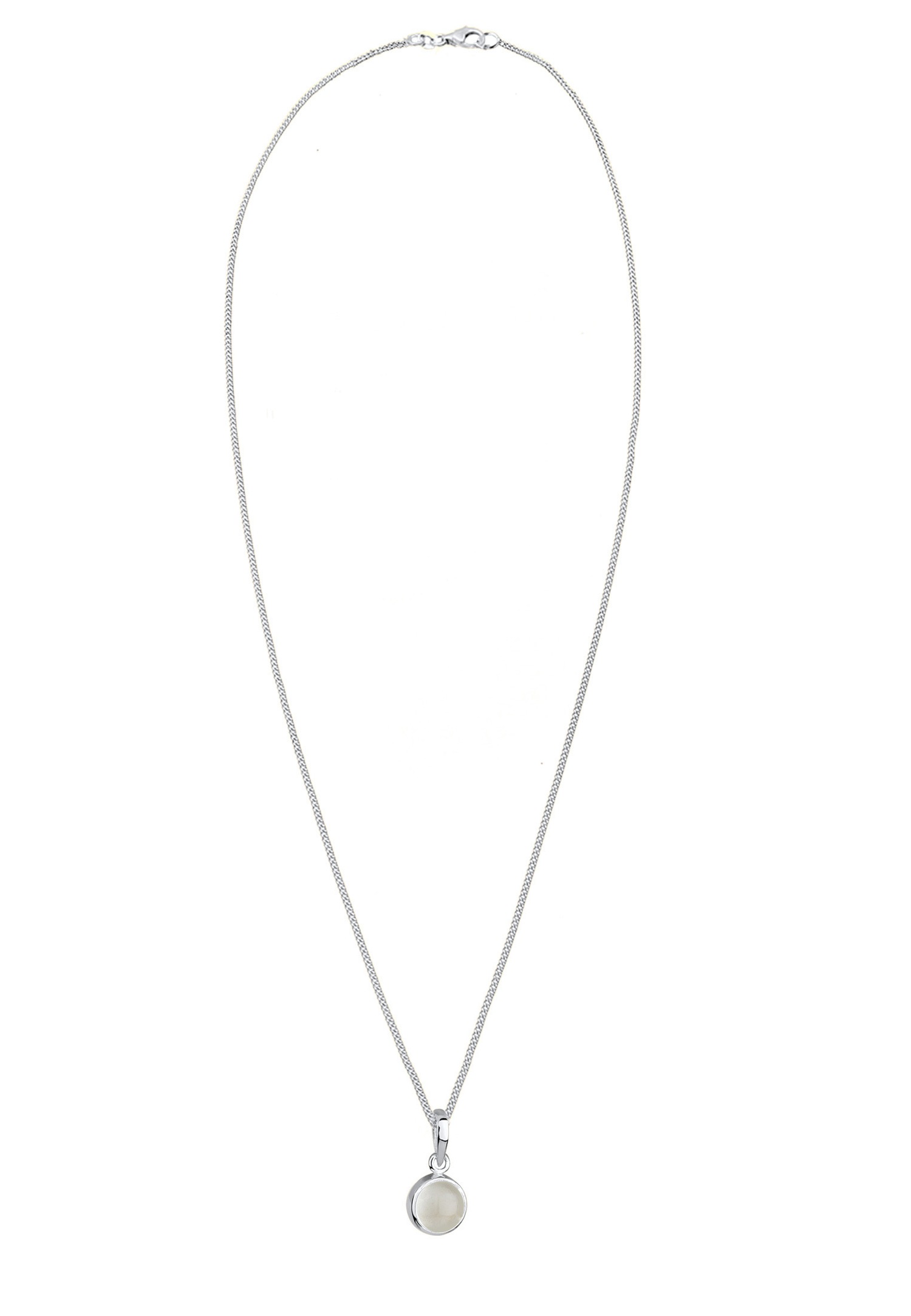 Elli Femmes Pendant Rond with Pierre de Lune en Argent Sterling 925