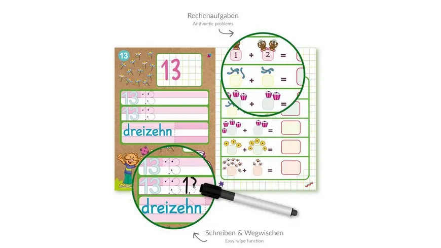 TRENDHAUS ABC Champions Activity Lernkoffer Zahlen 1-25 wisch&weg