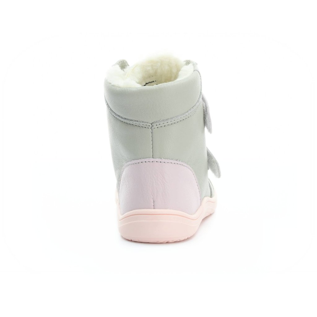 Baby Bare Febo Winter Grey / Pink (mit Membran/Asfaltico) graue Barfußstiefeletten