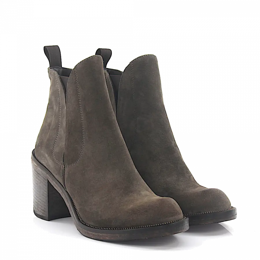 ROSS B. - Stiefeletten Grau 3F1452 Stretch Veloursleder taupe - grau