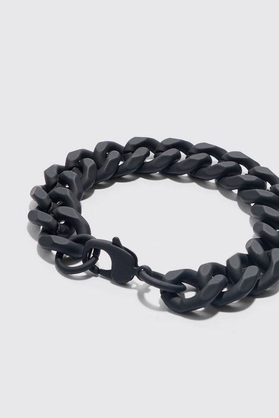 Klobiges Ketten-Armband in Schwarz mit mattem Finish