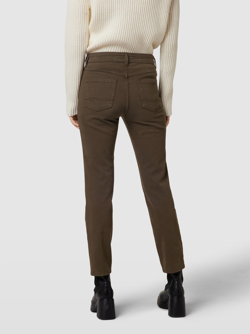 Straight Fit Jeans im 5-Pocket-Design Modell 'CORA' in grün