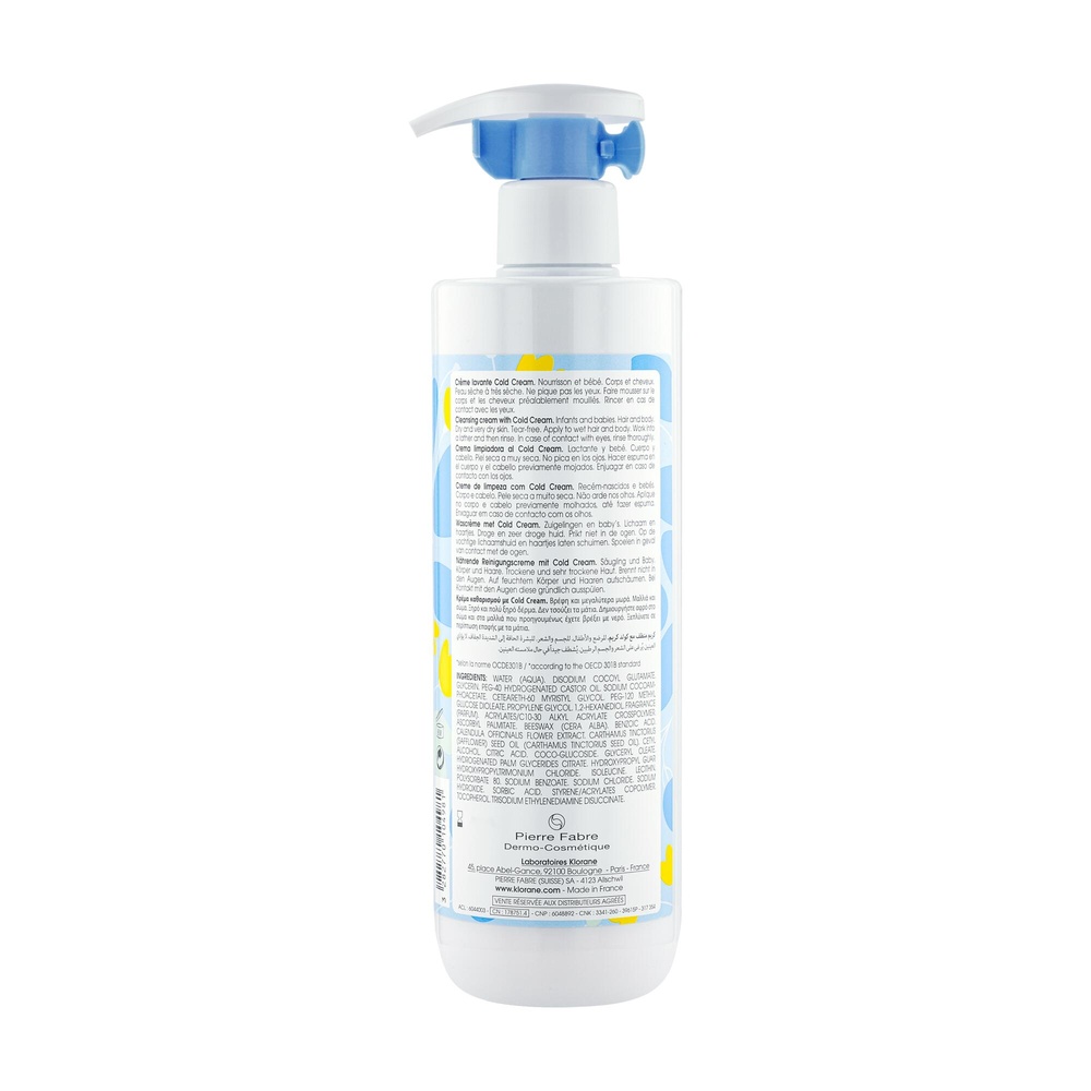 Klorane Bébé Crème lavante au Cold Cream 500 ml Crème lavante
