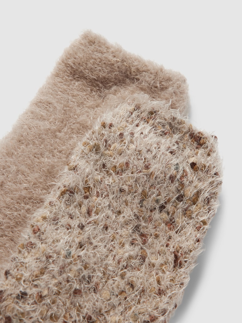 Socken in Melange-Optik im 2er-Pack in taupe