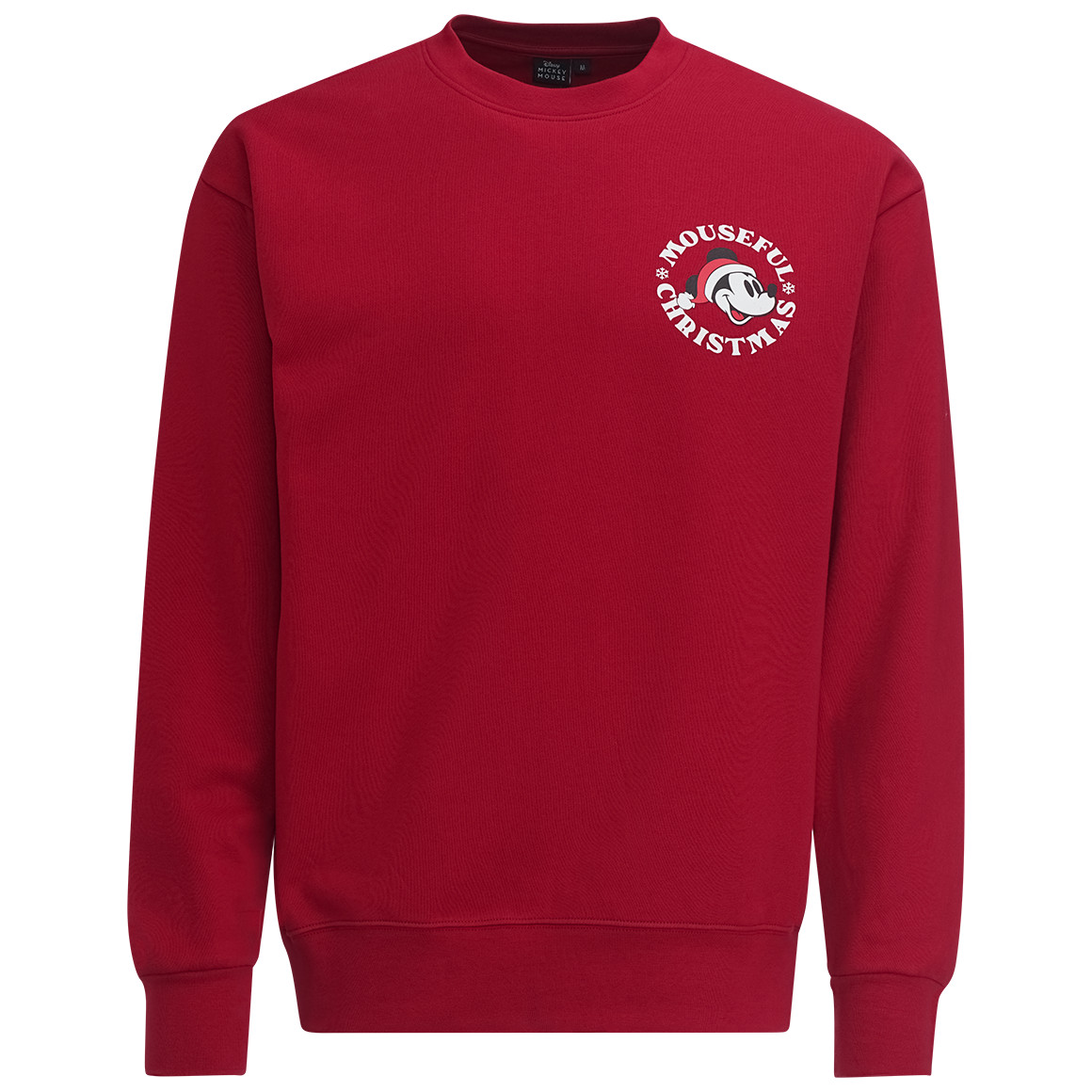 Micky Maus Weihnachtssweatshirt mit Print dunkelrot