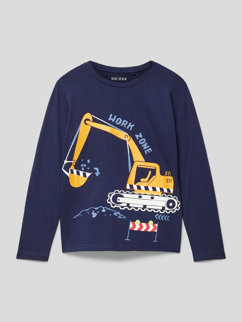 Longsleeve mit Motiv-Print in blau