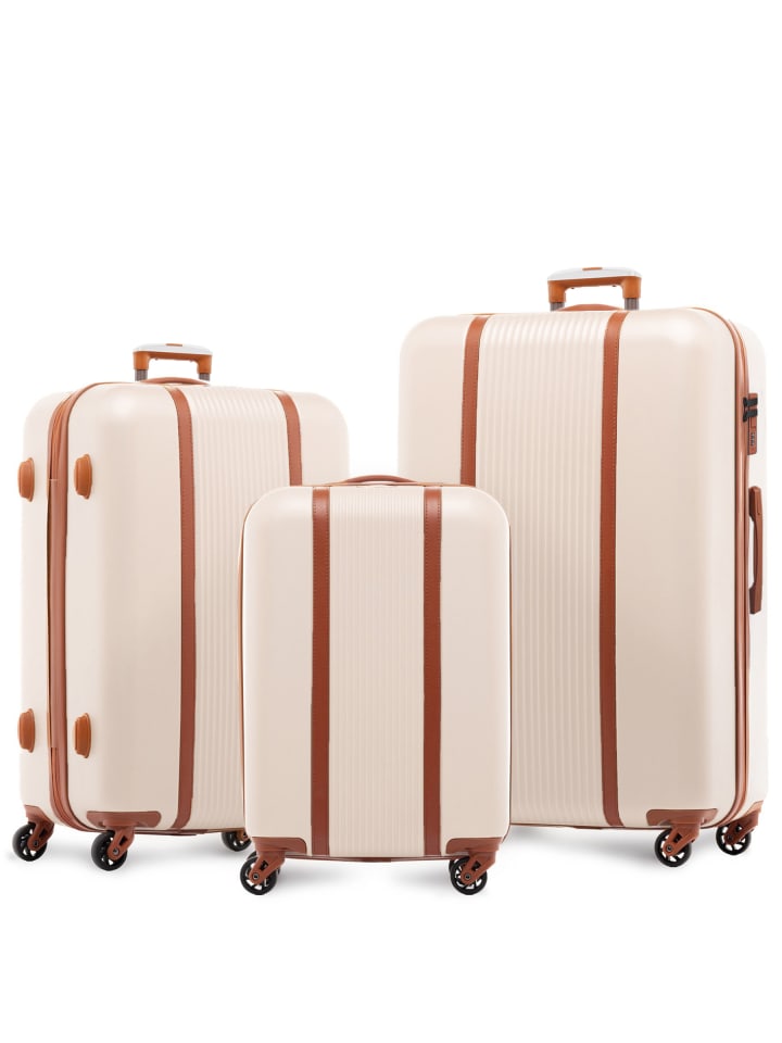 FERGÉ Kofferset Hartschale 3-teilig Hartschale 3 teilig Koffer Set MILANO in beige günstig kaufen onesize