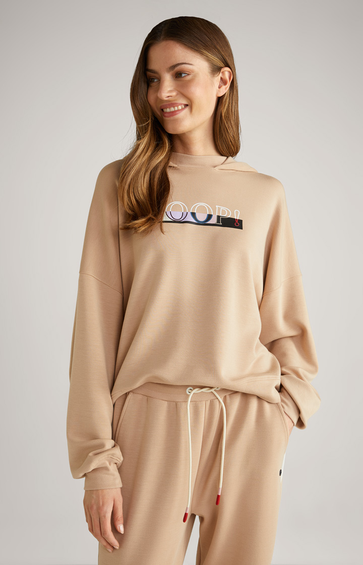 Loungewear Hoodie in Beige/Ecru
