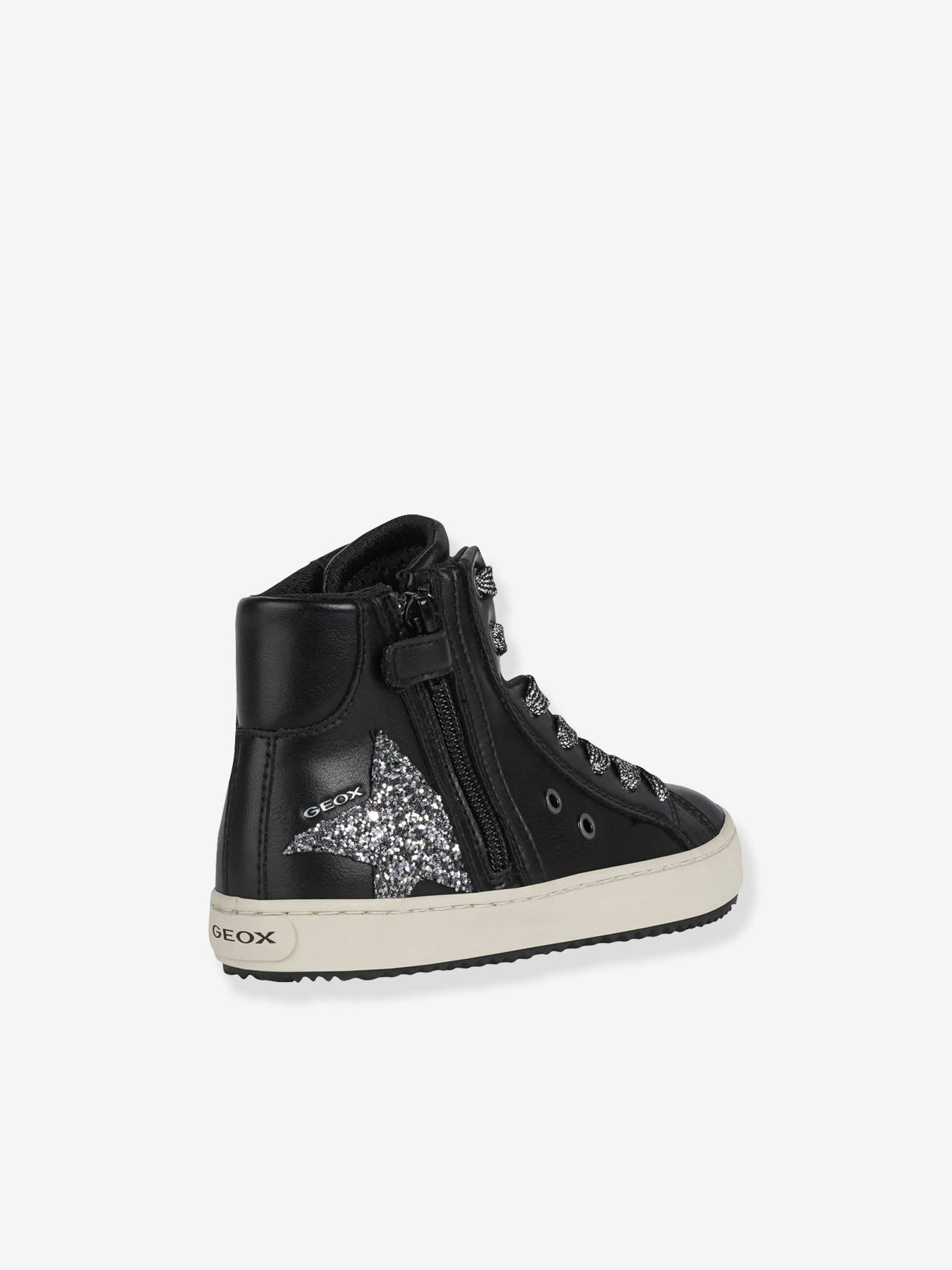 Baskets cuir Mid fille Kalispera GEOX® noir