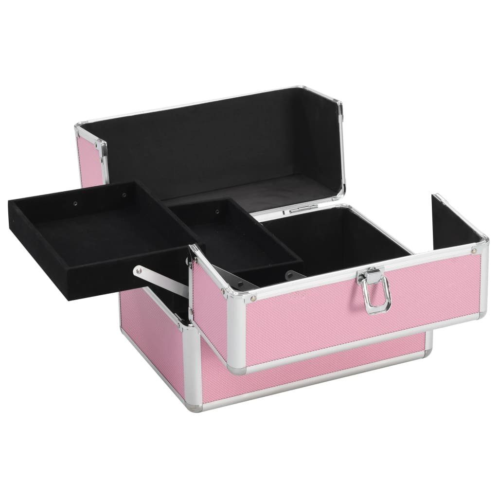 vidaXL Kosmetik-Koffer Kosmetikkoffer 22x30x21 cm Rosa Aluminium