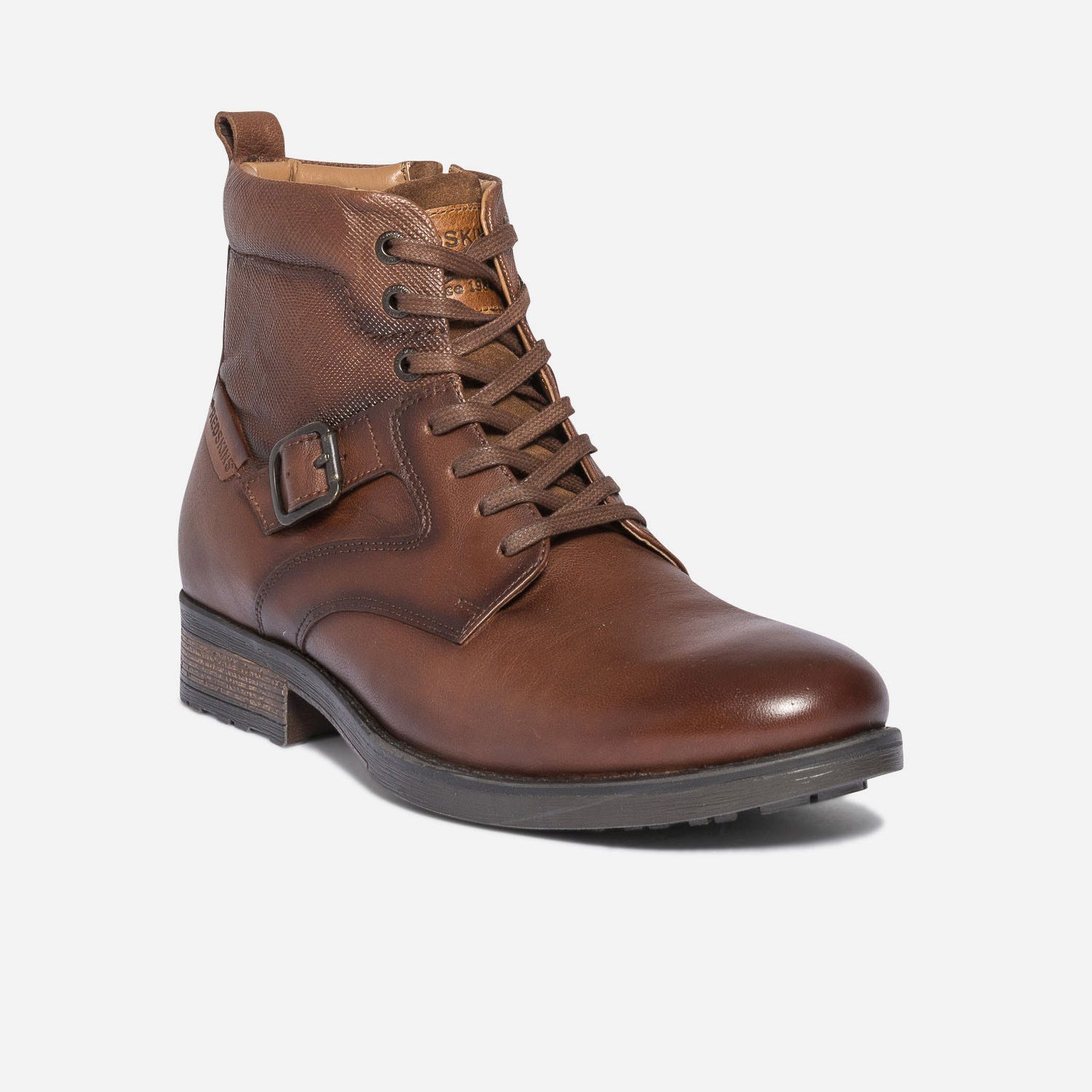 Boots à lacet REDSKINS marron en cuir