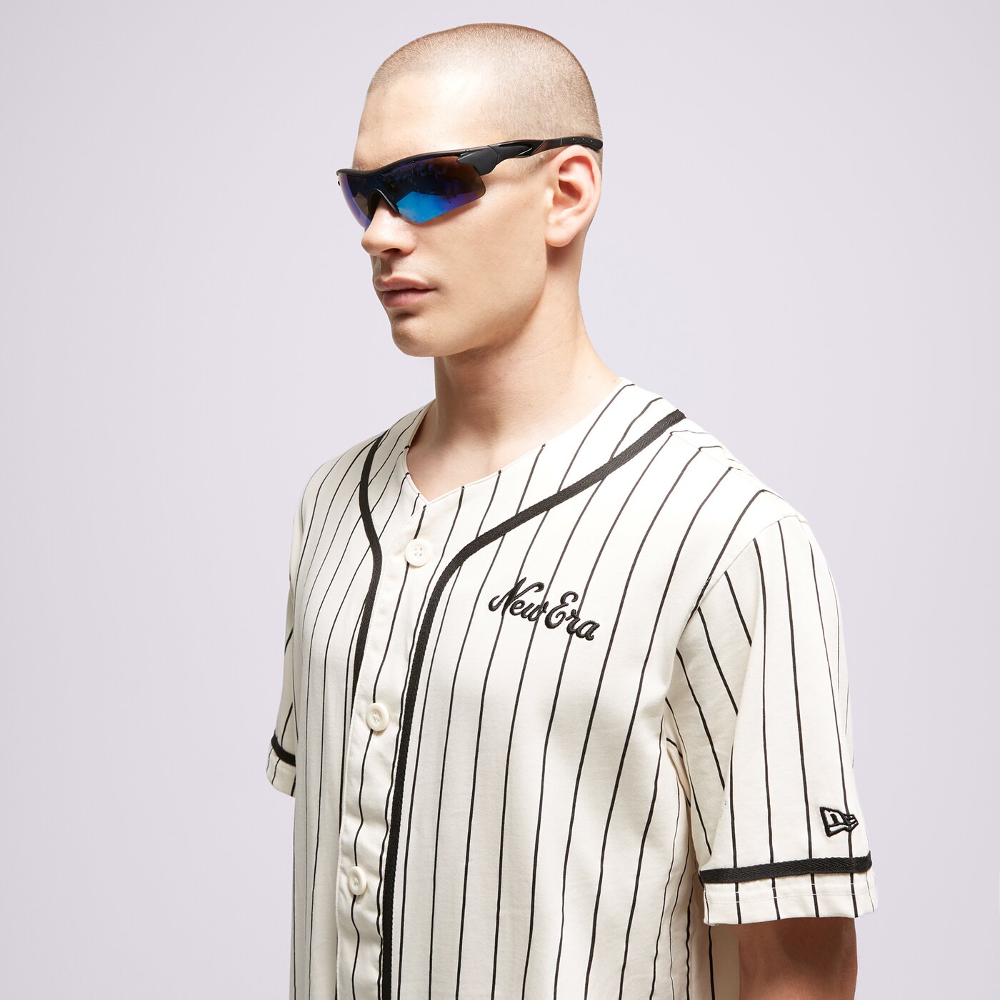 NEW ERA T-SHIRT NE PINSTRIPE JERSEY NONE Weiß