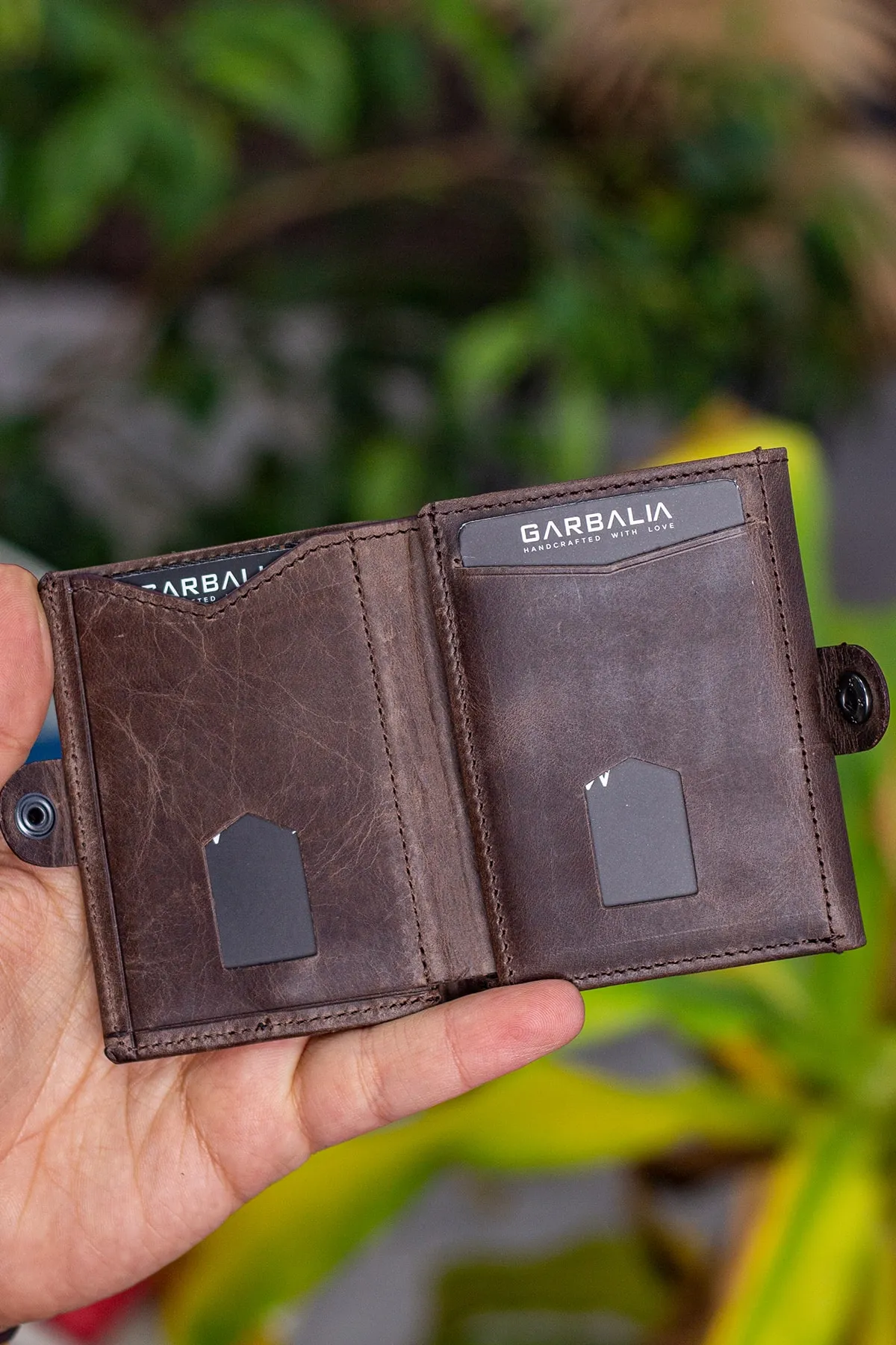 Garbalia  Stockholm Crazy Brown-Geldbörse aus echtem Leder mit Münzfach