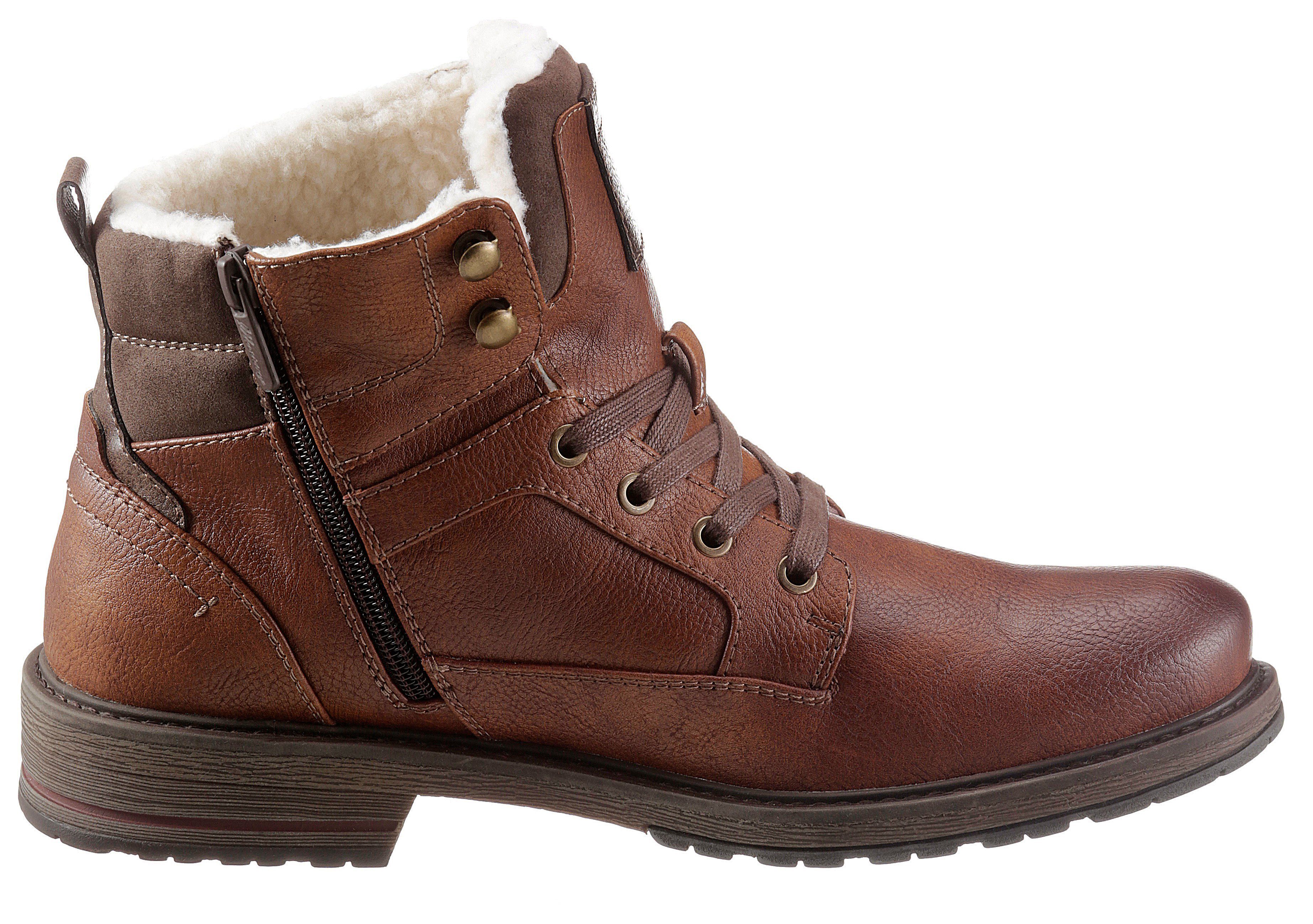 Mustang Shoes Winterstiefelette mit Zierreißverschluss an der Außenseite