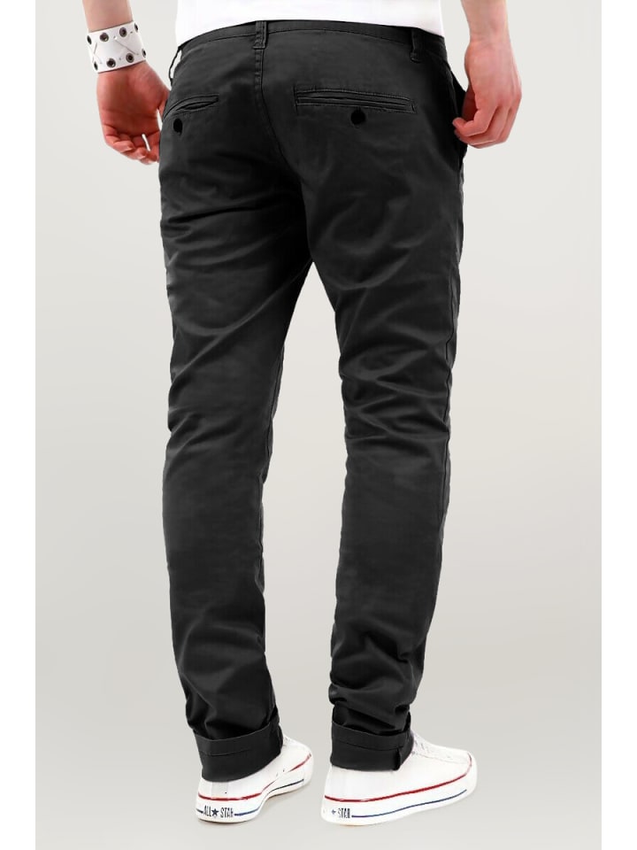 behype Chinohose Heritage in schwarz günstig kaufen