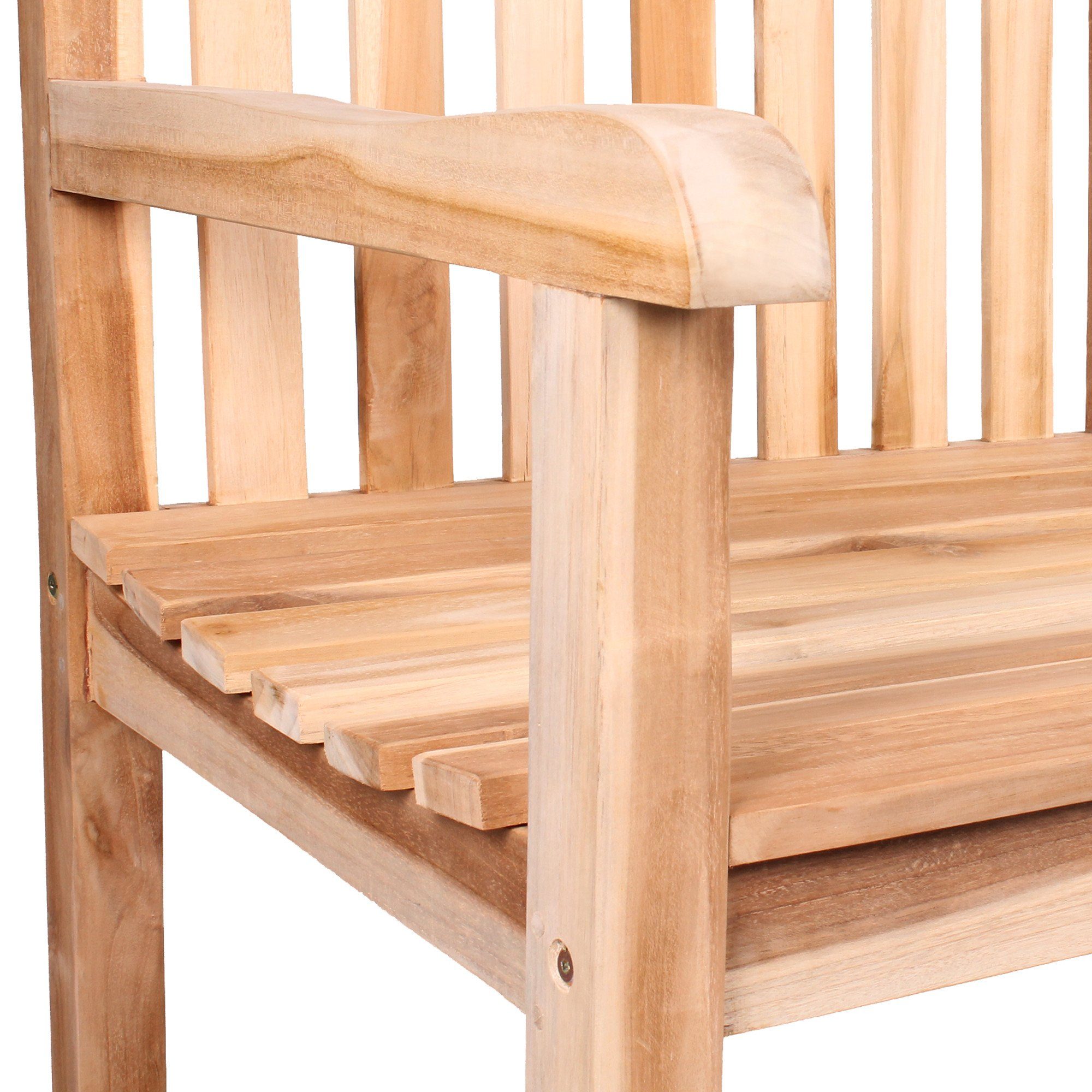 Home Feeling Gartenbank 2er Teakholz Bank ca. 100 cm Gartenbank Teakbank