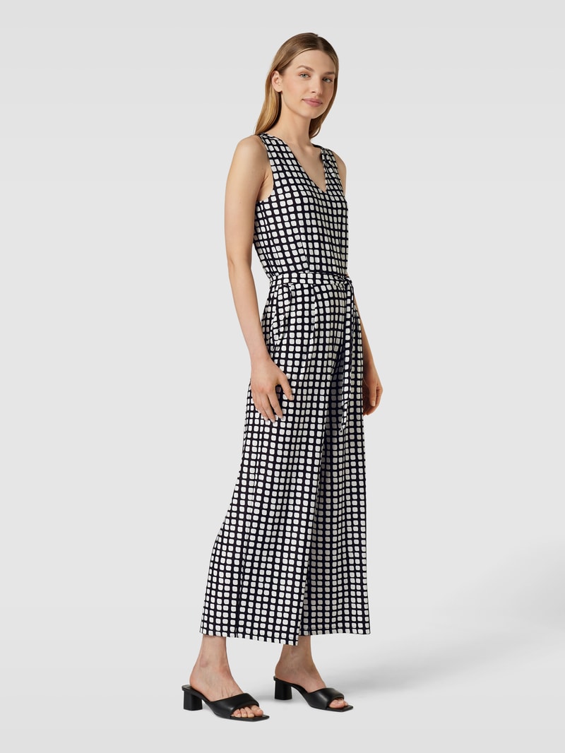 Jumpsuit mit Allover-Muster in schwarz
