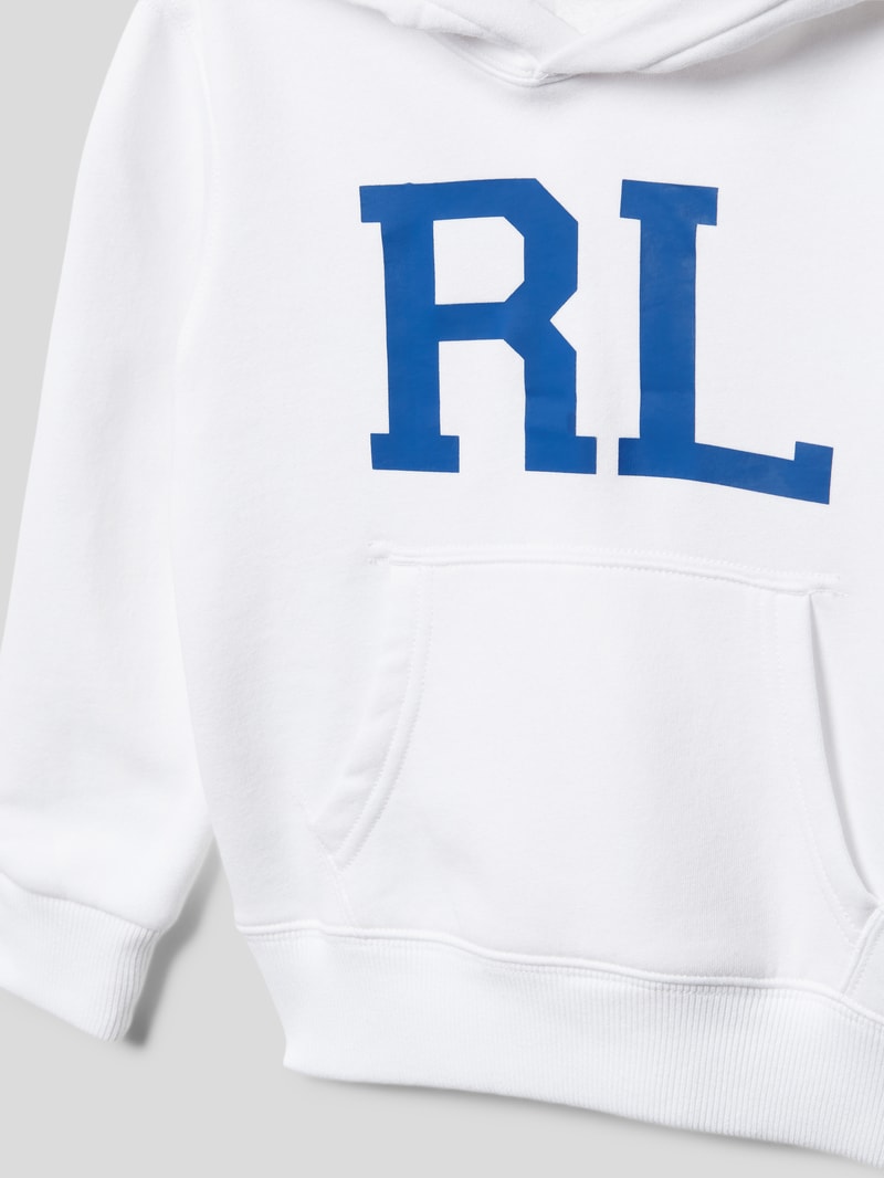 Hoodie mit Label-Detail in weiß