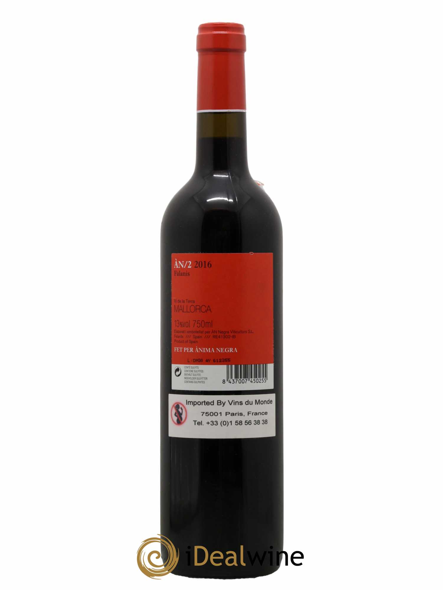 Vino de la Terra Mallorca An-2 Anima Negra  2016 - Lot de 1 Bouteille