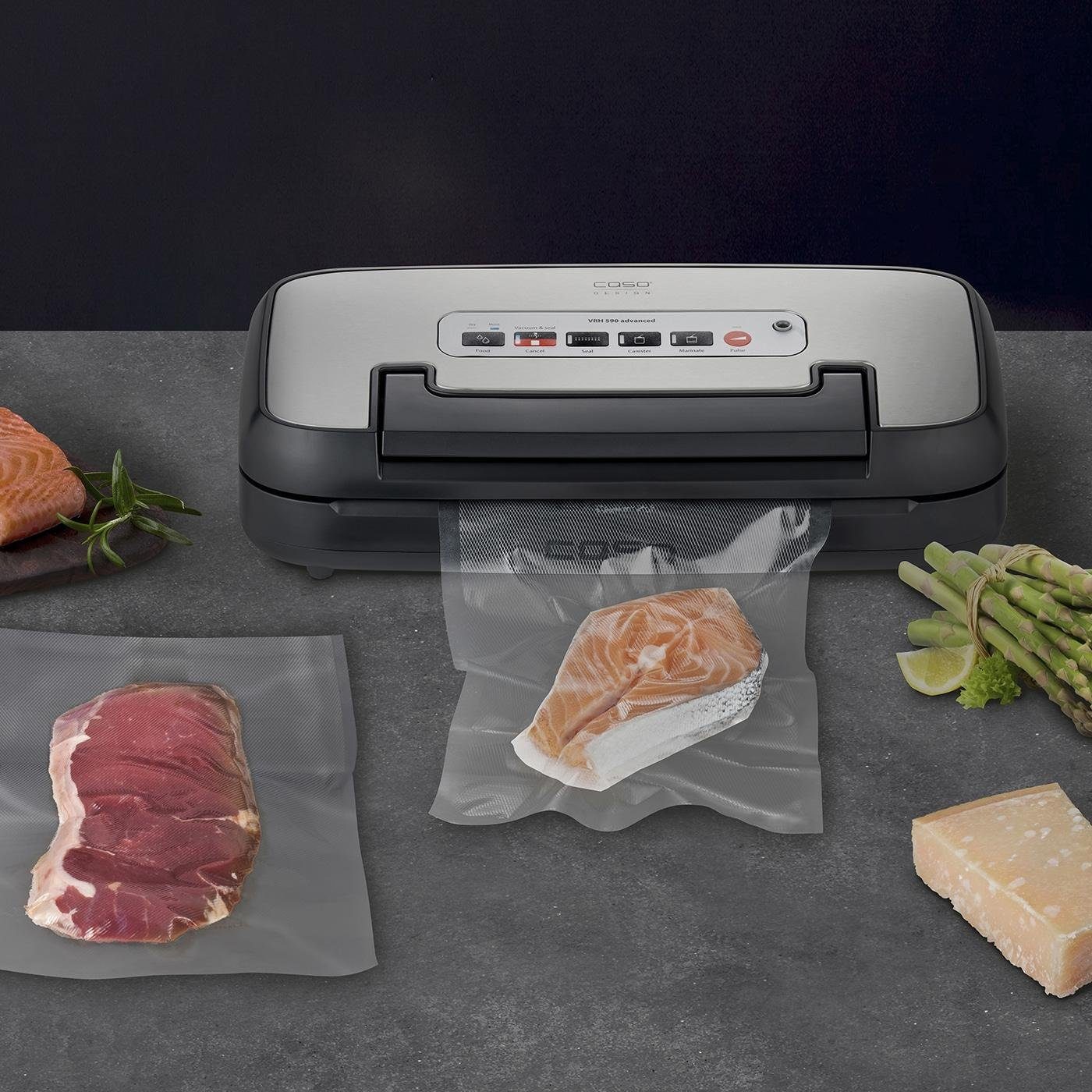 Caso Vakuumierer VRH 590 advanced, 110,00W, Multi-Zyklus, App-Steuerung, integriertes Rollenfach mit Cutter