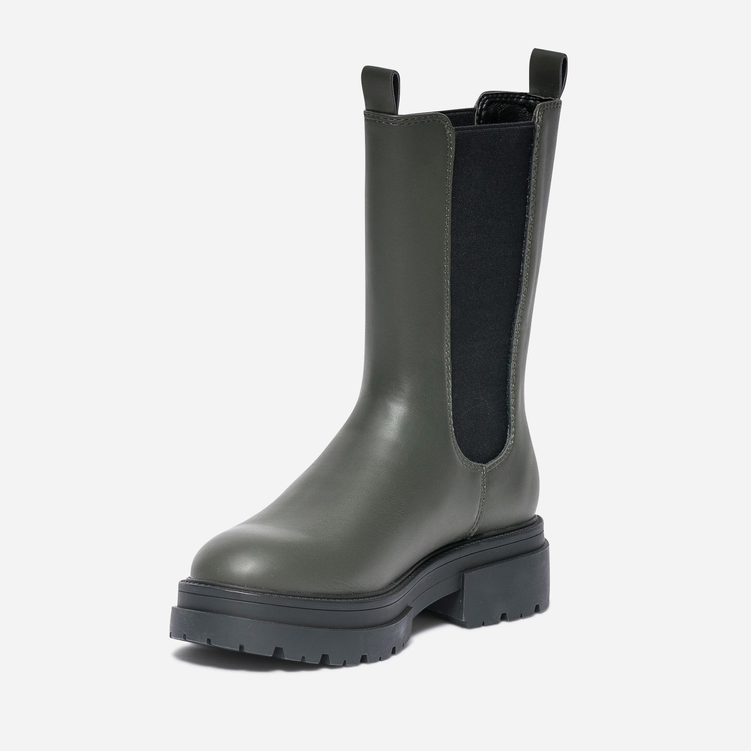 Chelsea boots TEXTO kaki à tige mi-haute