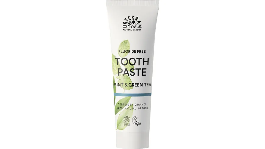 URTEKRAM Zahnpaste Minze & Grüner Tee Flouridfrei 75 ml