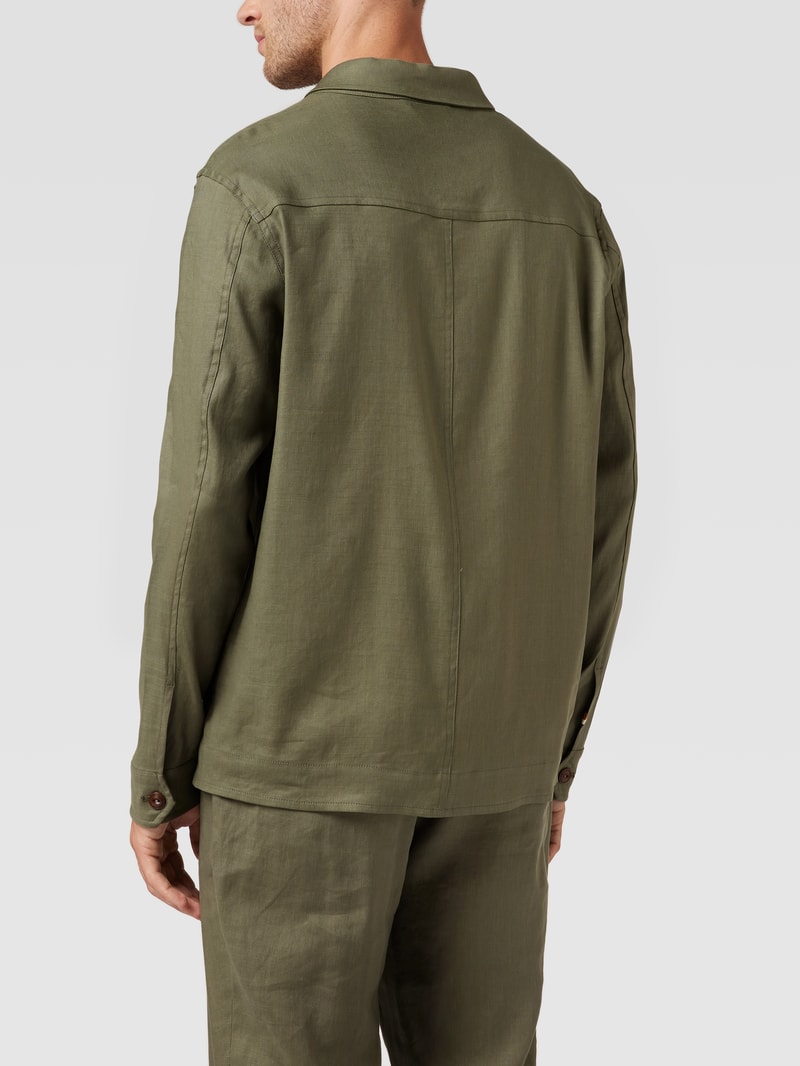 Hemdjacke mit Sportmanschetten Modell 'Chocolate Chip' in khaki