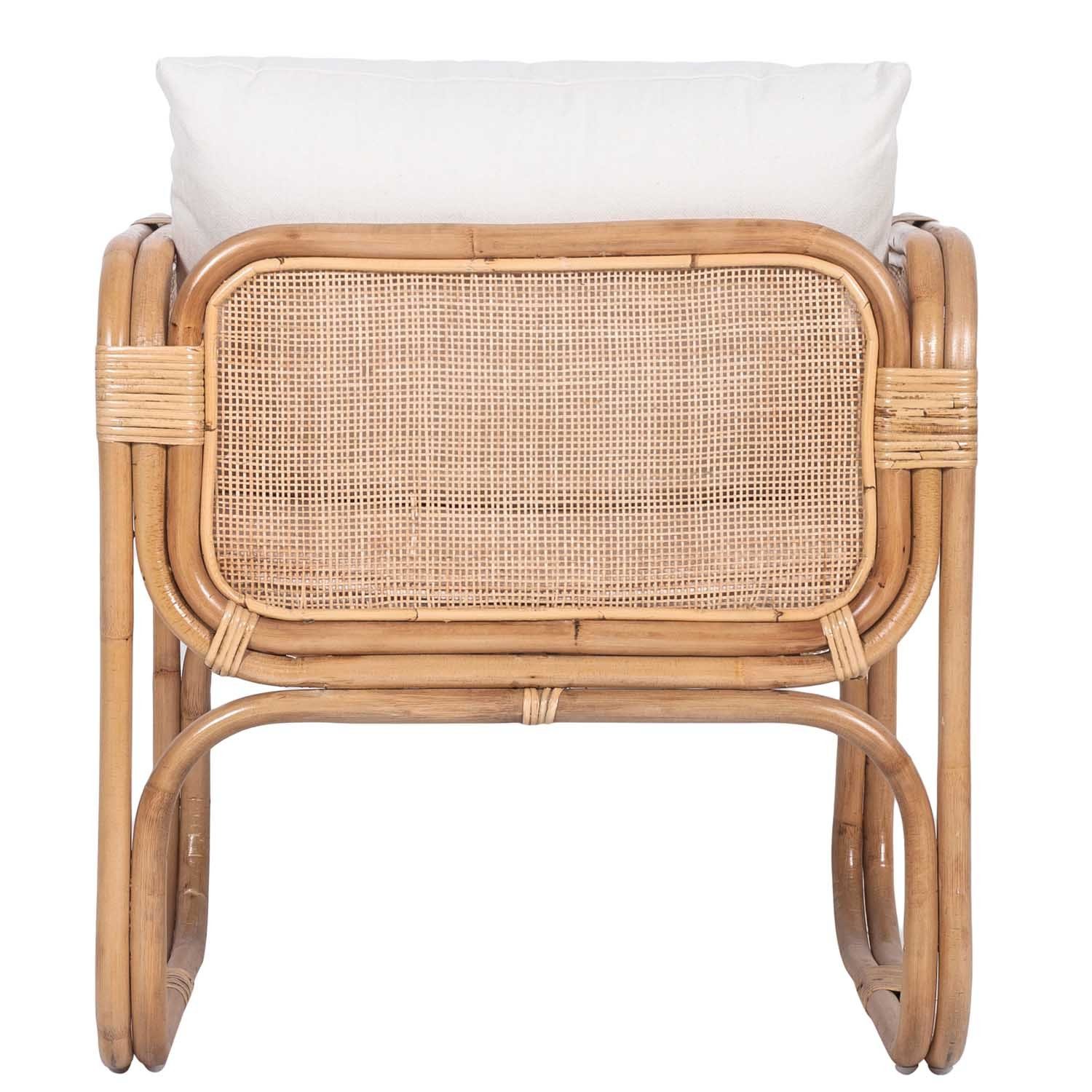 Casa Moro Rattanstuhl Rattansessel Bima mit Sitzkissen & Rückenkissen, aus Natur-Rattan handgefrtigter Relaxsessel