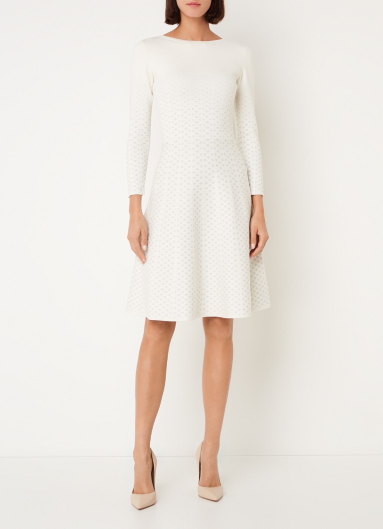 Rochie scurtă trapez HUGO BOSS C_Famme, din jacquard și lurex.