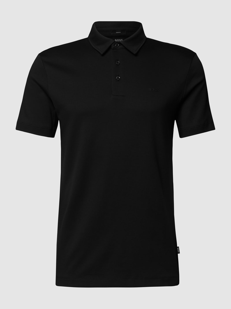 Poloshirt mit Brand-Schriftzug in schwarz