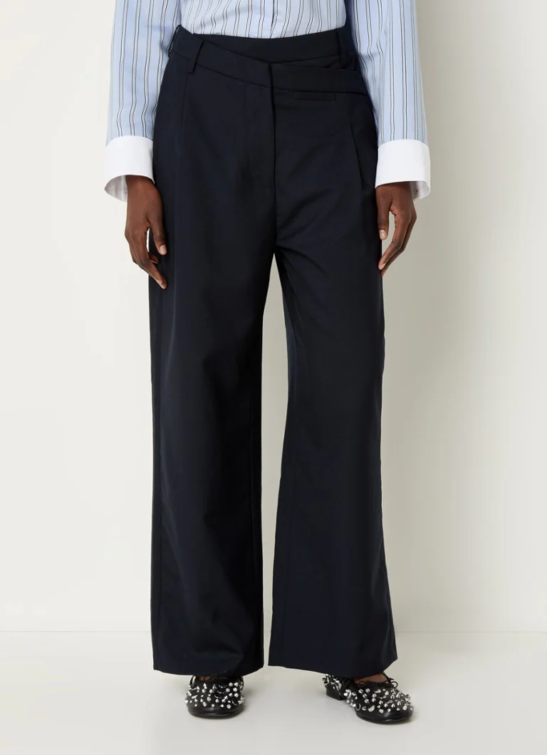 MUNTHE Talu: pantaloni in denim a vita alta e gamba dritta con tasche laterali