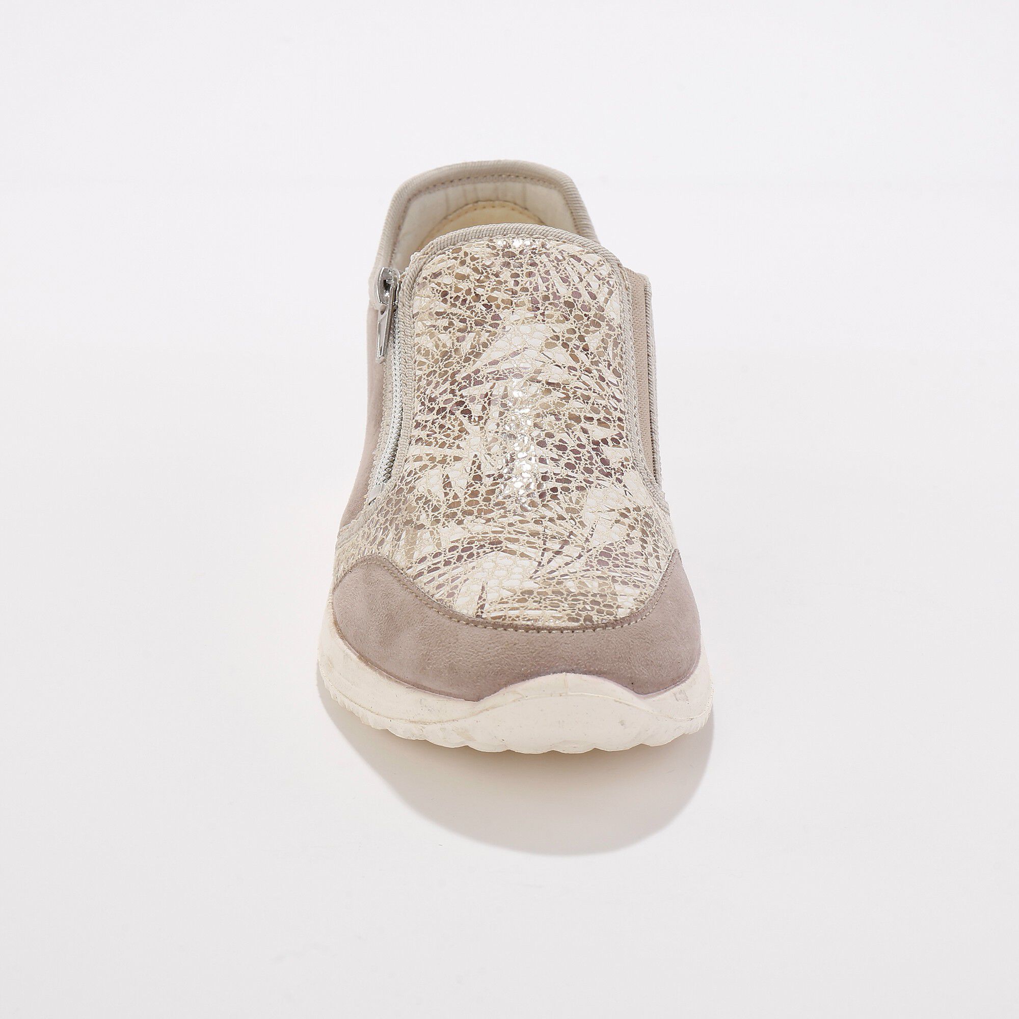 Baskets zippées spécial pieds sensibles en tissu extensible