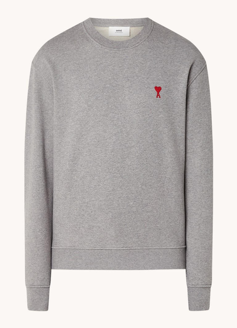 AMI Paris organic cotton sweater with logo embroidery