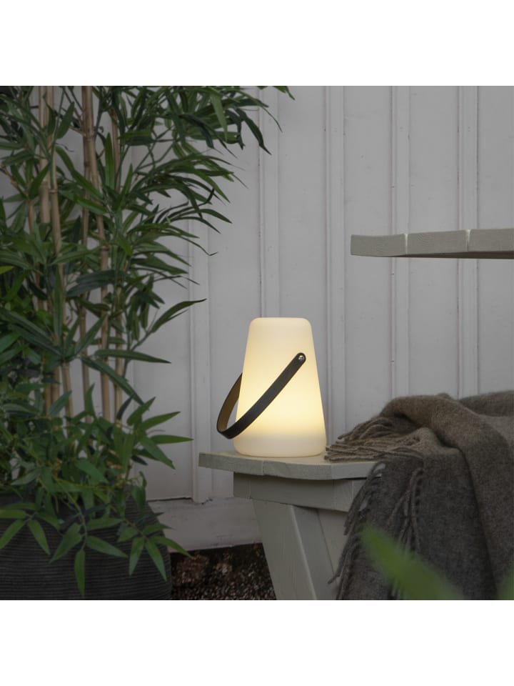 STAR Trading LED Laterne Tischleuchte für Außen warmweiß Batterie Timer H: 20cm in weiß günstig kaufen onesize