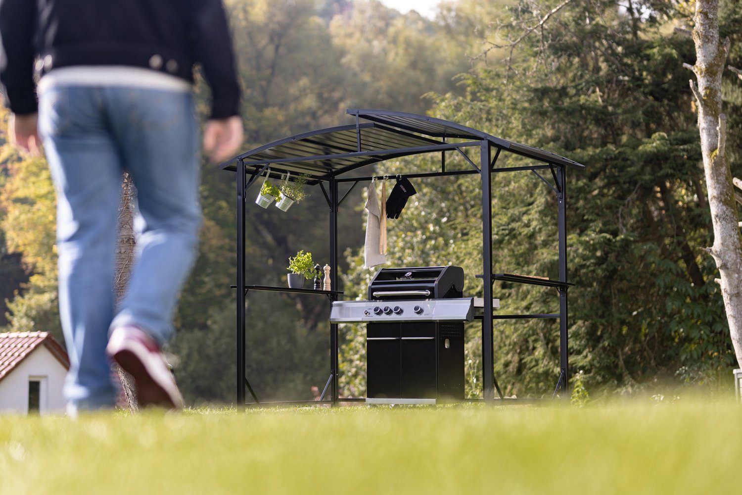 Grillfürst Grillpavillon Grillfürst Premium Grillpavillon aus Stahl mit wetterfestem Metalldach