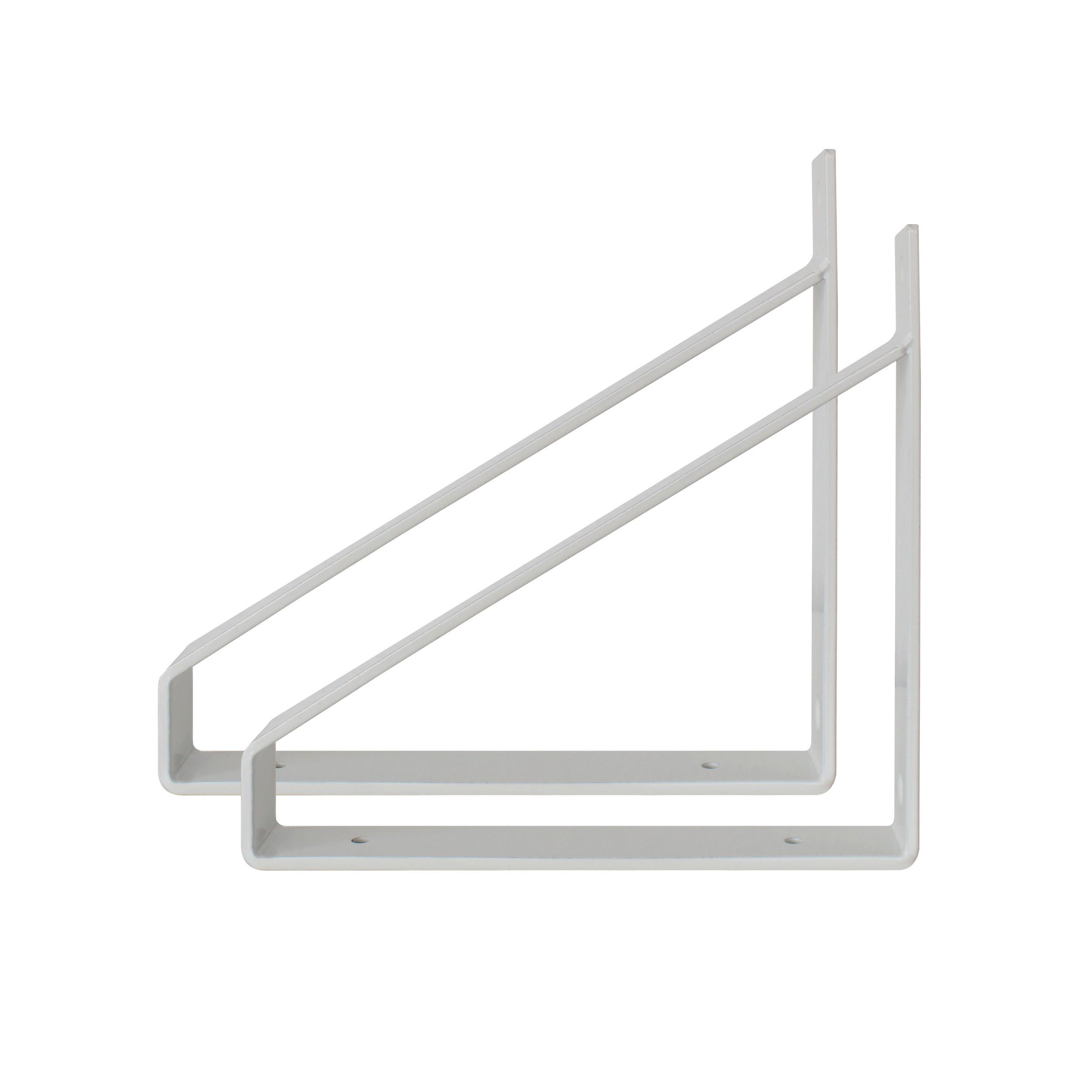 Natural Goods Berlin Wandregalhalter MITTE, 2-tlg., Regalhalterung, Winkelkonsole, Wandregal, Winkelträger, 200mm, Weiß