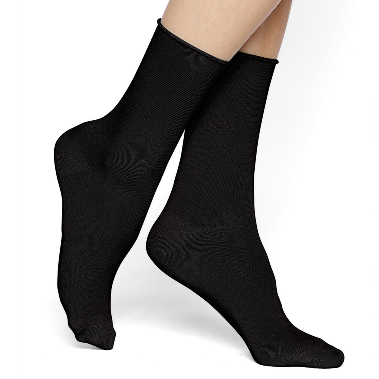 Chaussettes BLEUFORET noires Fleur de peau - 37-41