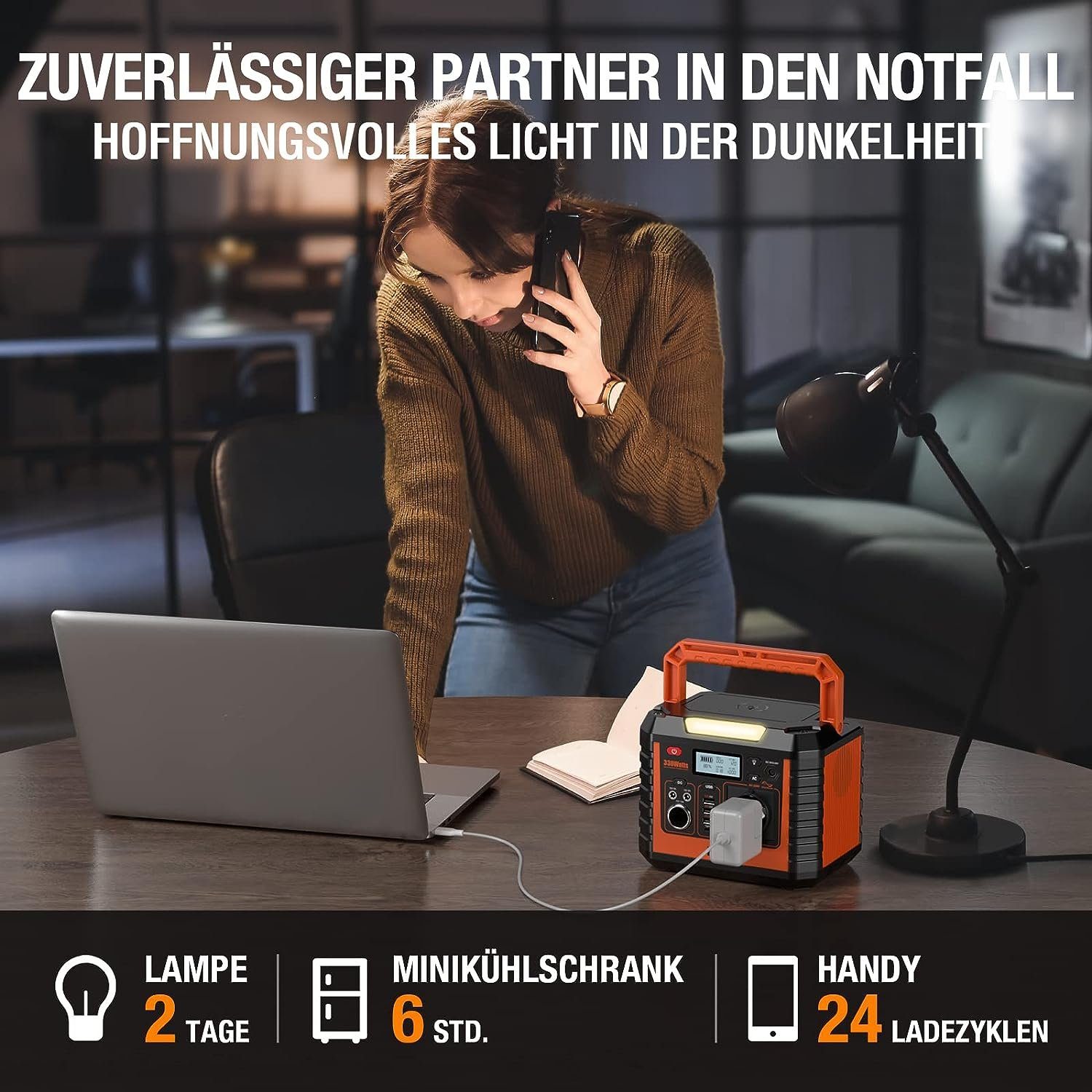 EBL Stromerzeuger 330W Tragbarer Powerstation mit Solarpanel,288Wh Stromerzeuger, (1-tlg), für Outdoor Camping