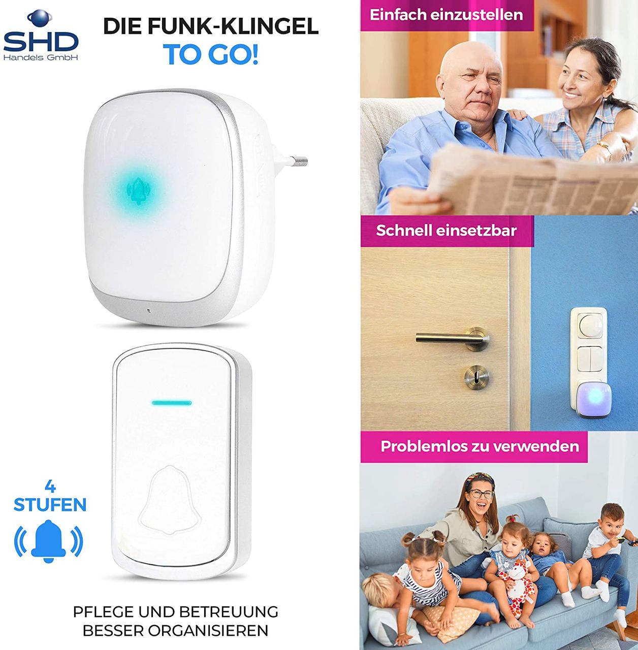 SHD Funkklingel mit akkustischem und optischen Signal