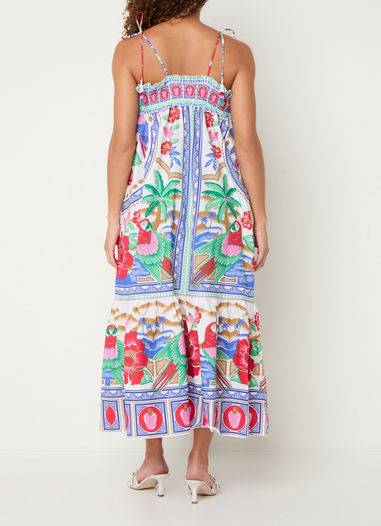 Vestido midi estampado de Farm Rio con bolsillos laterales